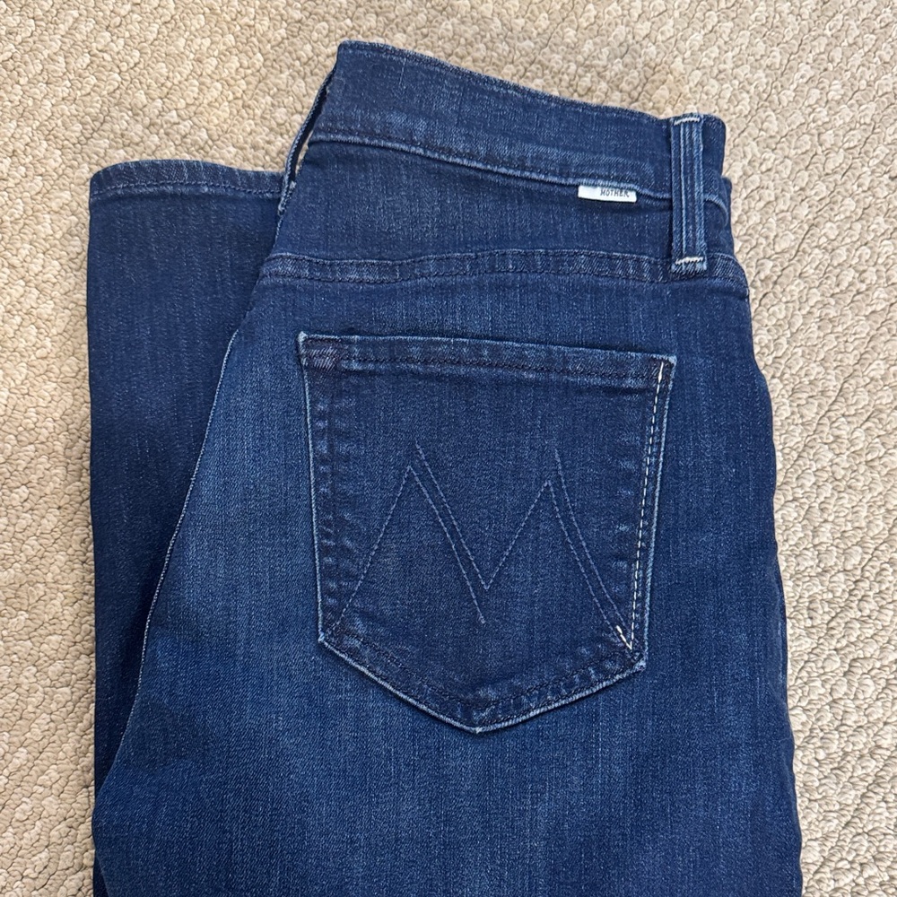 MOTHER The Rambler Zip Ankle Jeans - Dark Blue